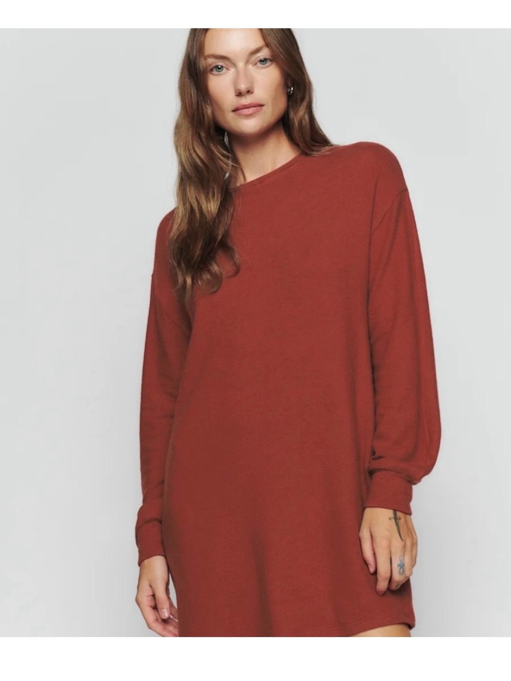 Reformation Women’s Radlee Knit Burnt Rust Mini Dress Size Medium